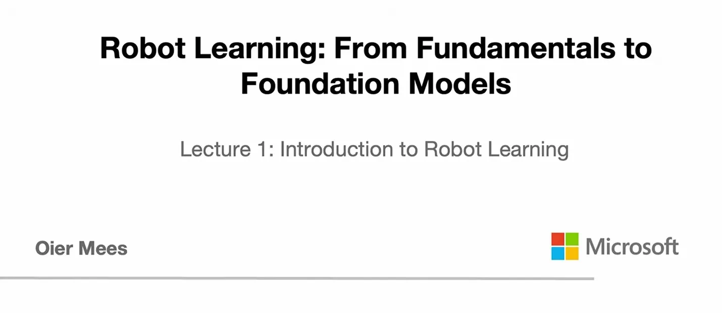Robot Learning 2026 – Lecture 1-Introduction