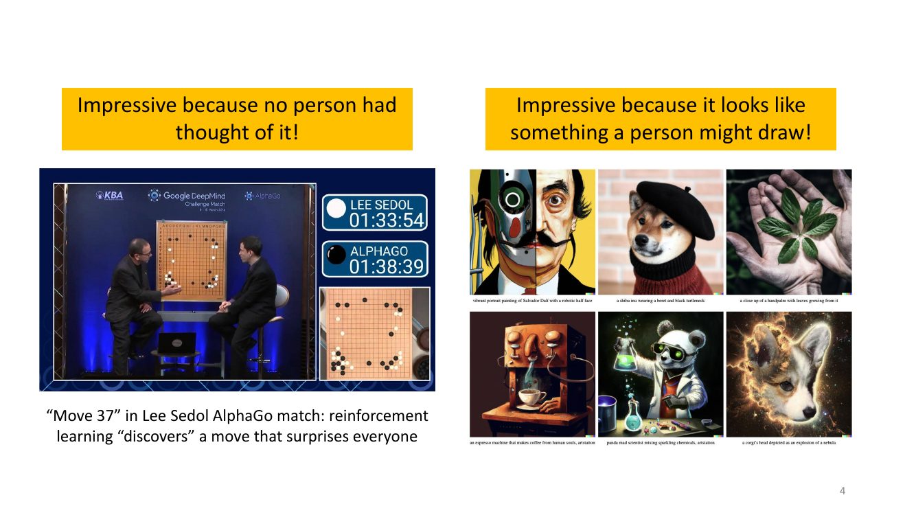 AlphaGo 的 Move 37 与生成模型的图像，两种「令人印象深刻」的不同来源