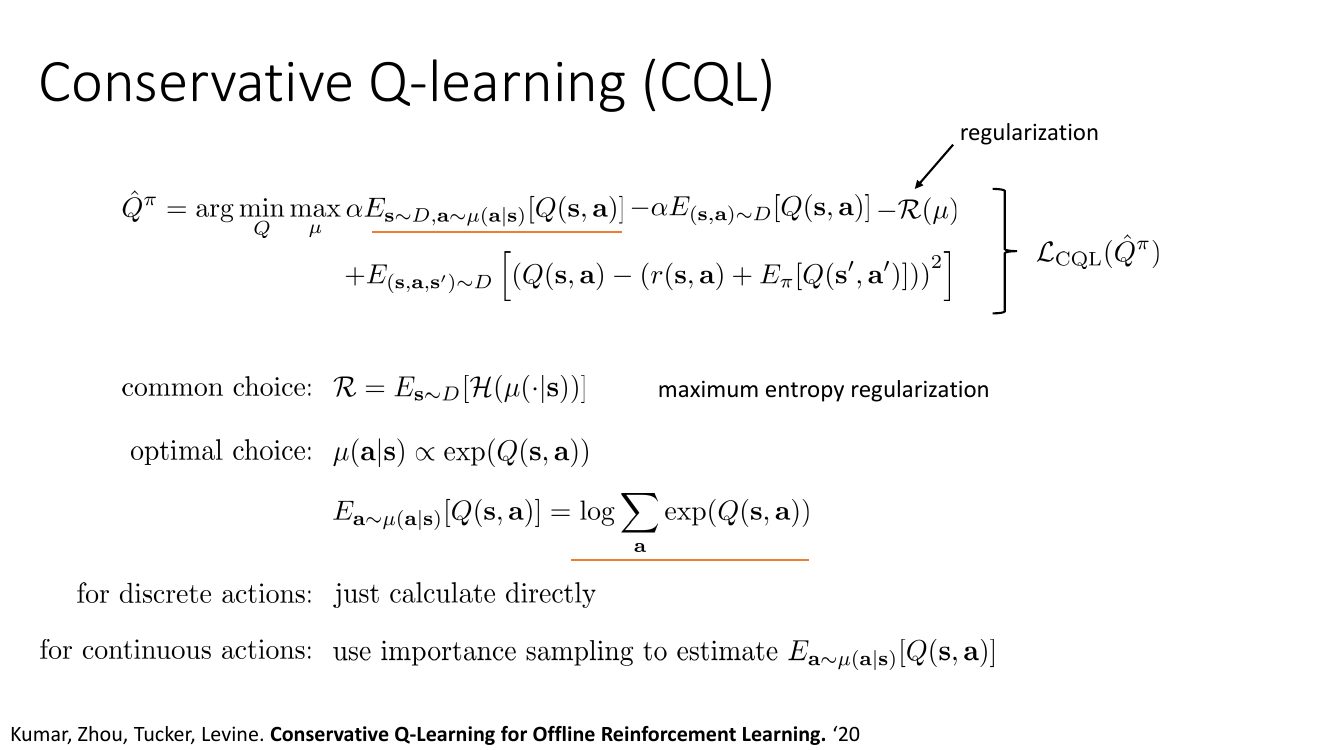 CQL 的正则化项与 log-sum-exp 形式
