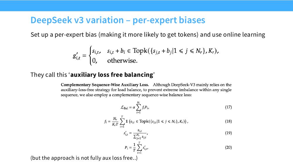 DeepSeek-V3 的 per-expert bias 方案