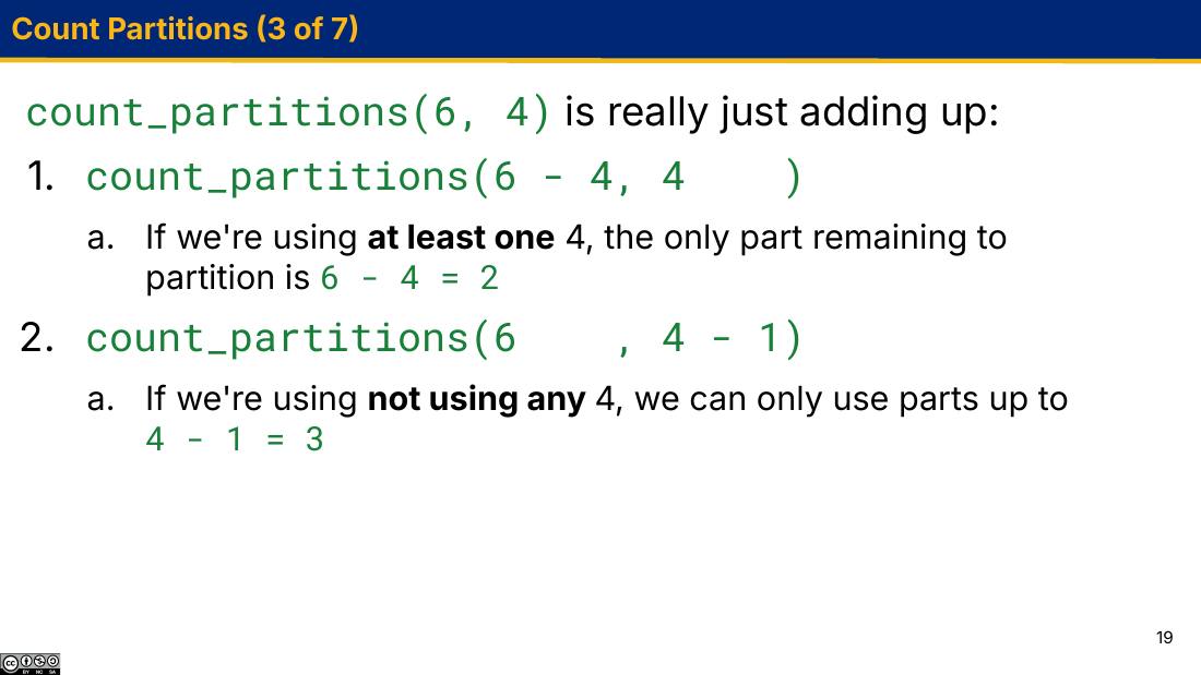 count_partitions(6,4) 分解为两个子问题