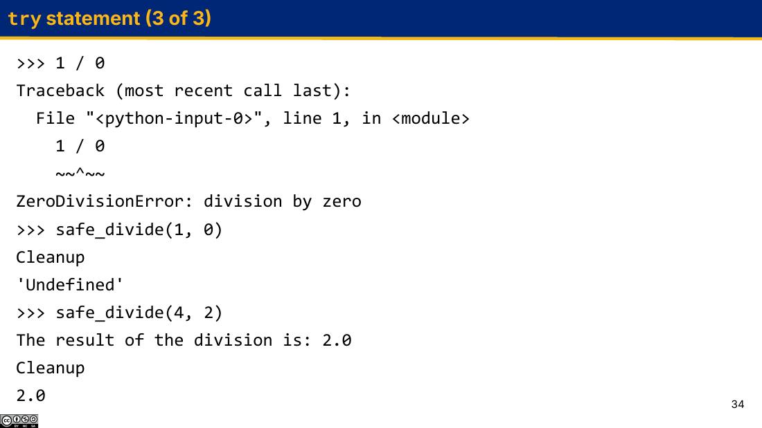 safe_divide 的 REPL 输出幻灯片