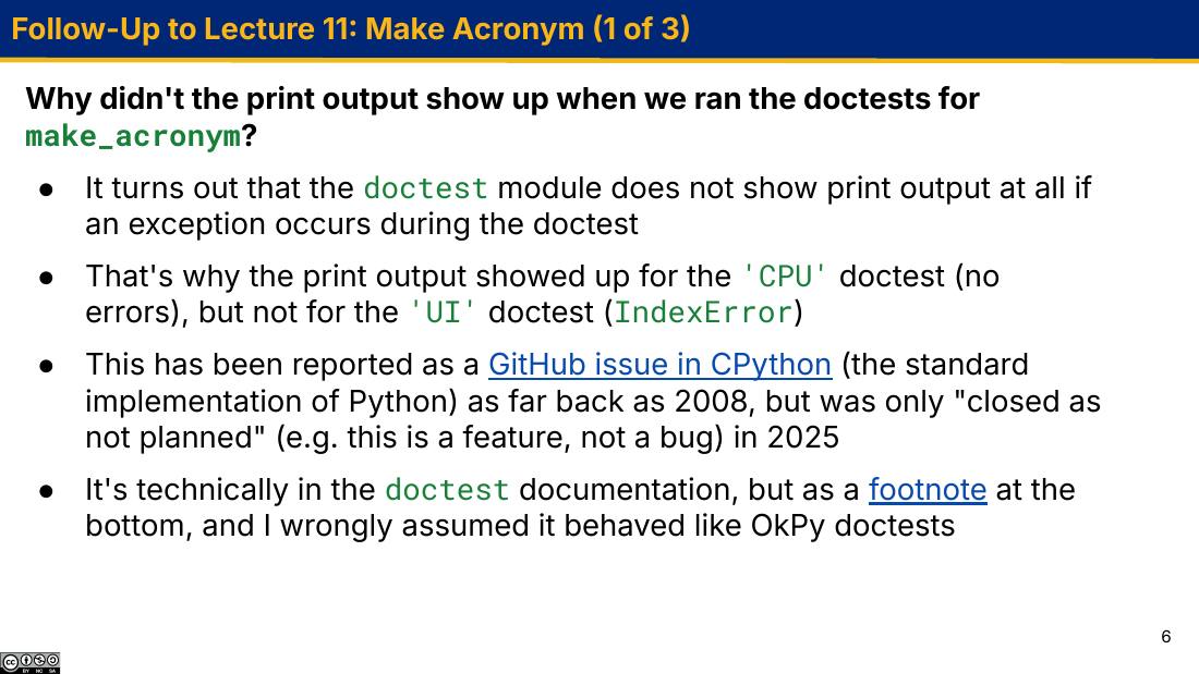 Follow-Up to Lecture 11: Make Acronym (1 of 3) 幻灯片