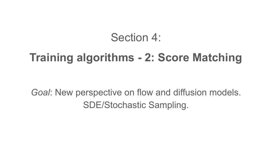 本讲的目标：从 score matching 出发得到新视角与随机采样