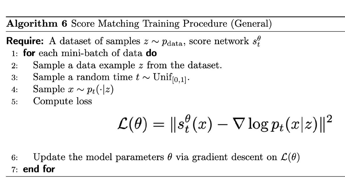 一般情形下的 score matching 训练流程